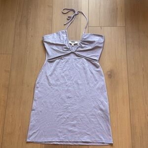 Mini Lavender purple Halter Dress with slits
